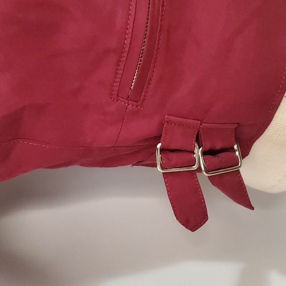 CLUB MONACO burgundy lightweight moto jacket. Size small - Picture 4 of 11